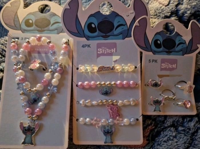 Lot de 3 packets de bijoux Stitch et Angel