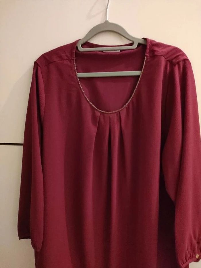 Blouse bordeaux taille 40 Damart - photo numéro 2