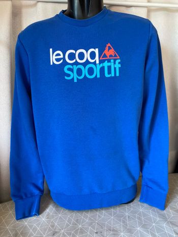 Pull sweat shirt bleu électrique L le coq sportif
