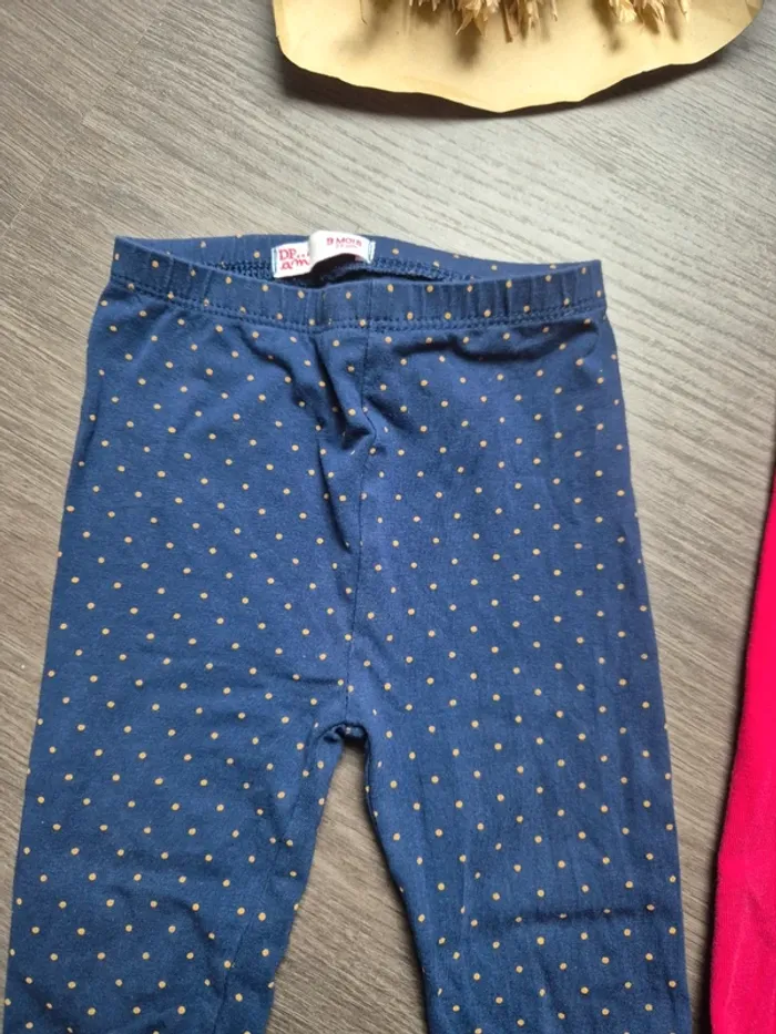 Magnifique lot de 2 leggings 9 mois - photo numéro 2