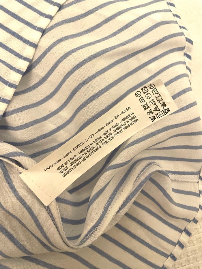 Haut blouse à rayure bleu et blanc Zara - photo numéro 2