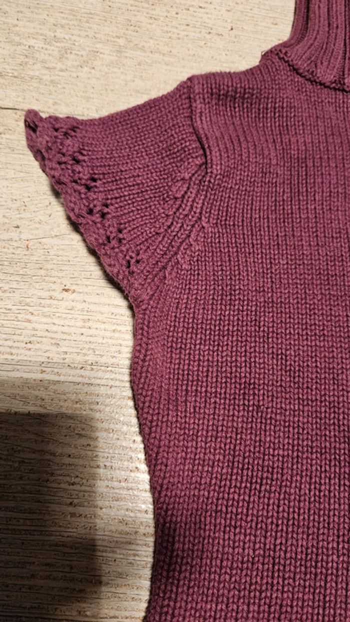 Pull à manches courtes et col roulé, petite broderie, Girls, 6/7 ans,peu mis - photo numéro 5