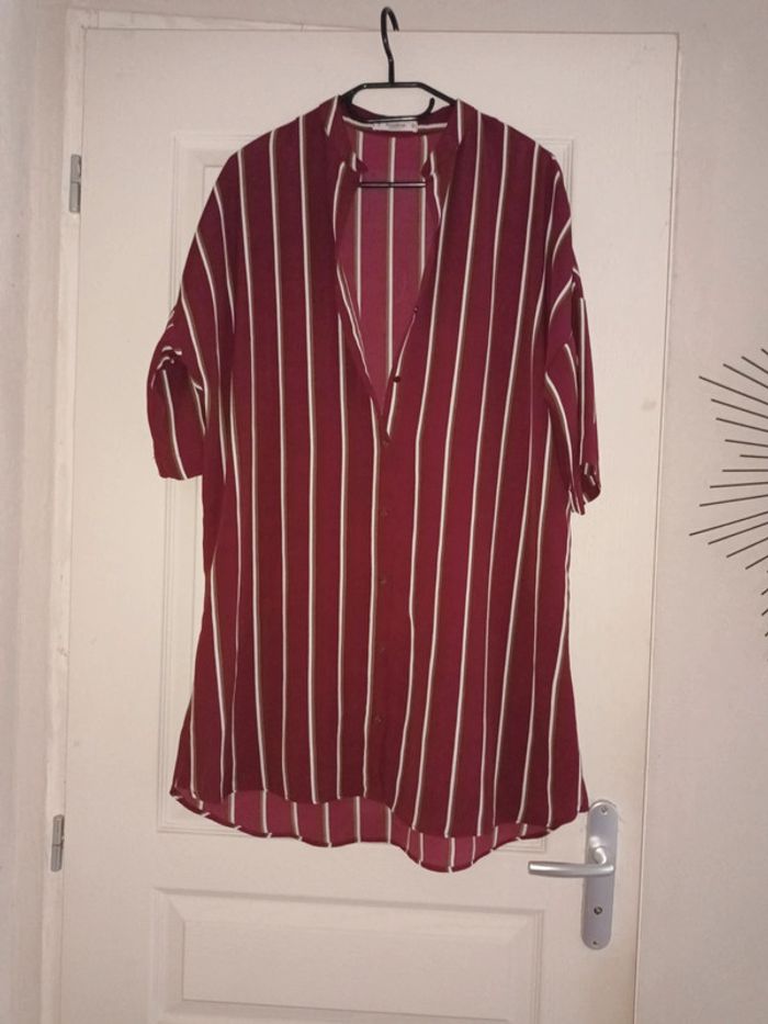Robe chemise bordeaux