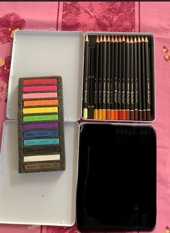 Lot Decotime 15 crayons couleurs et 12 pastels