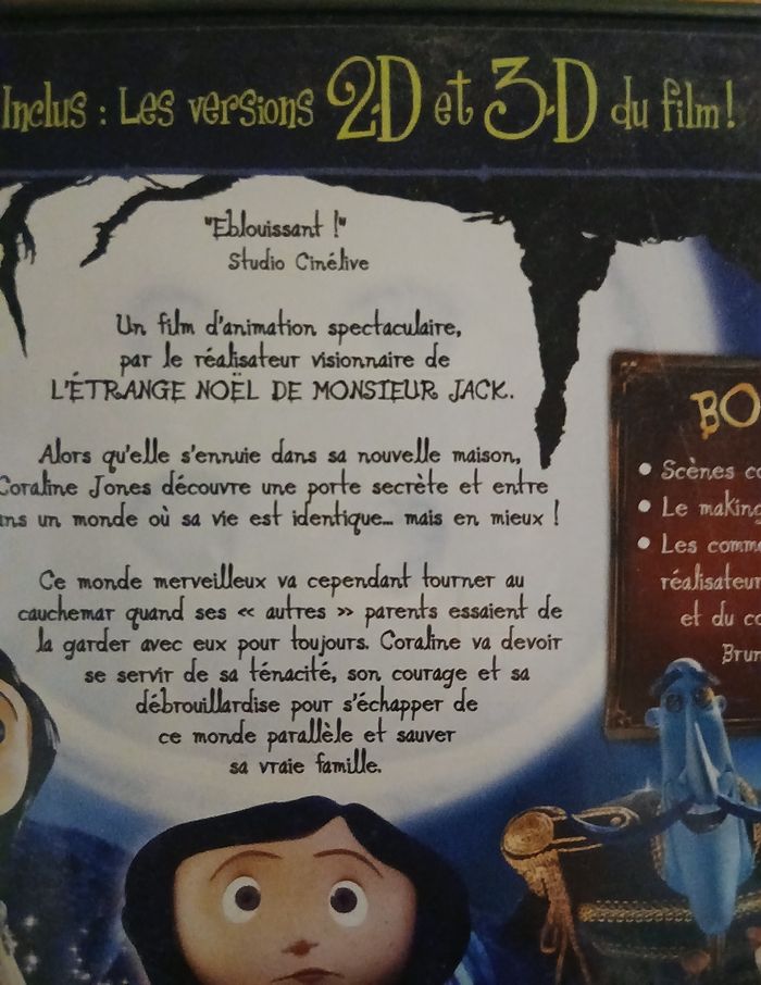 DVD Coraline 2D/3D - photo numéro 4