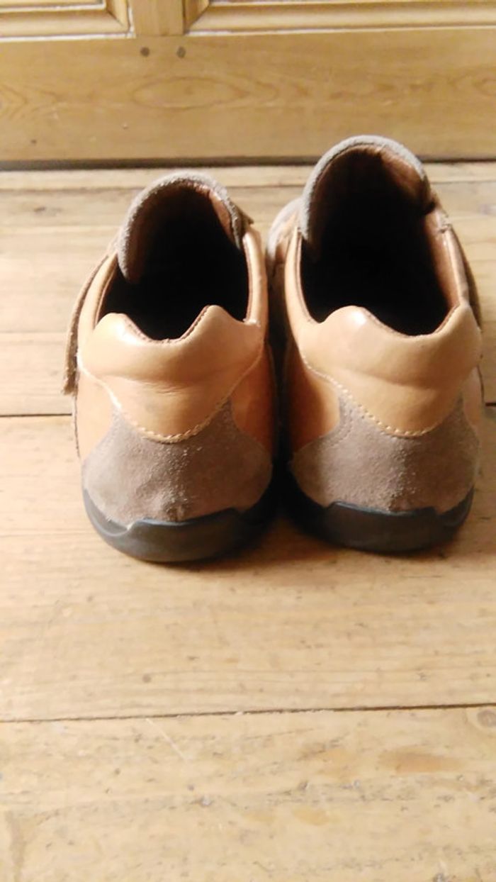Sneaker/basket cuir beige et marron clair RB - photo numéro 3