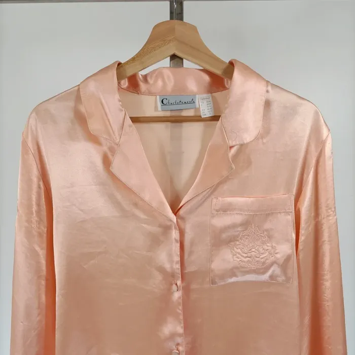 Chemise satinée rose poudré - Chuchotements - Taille 38/40 - A046 - photo numéro 2