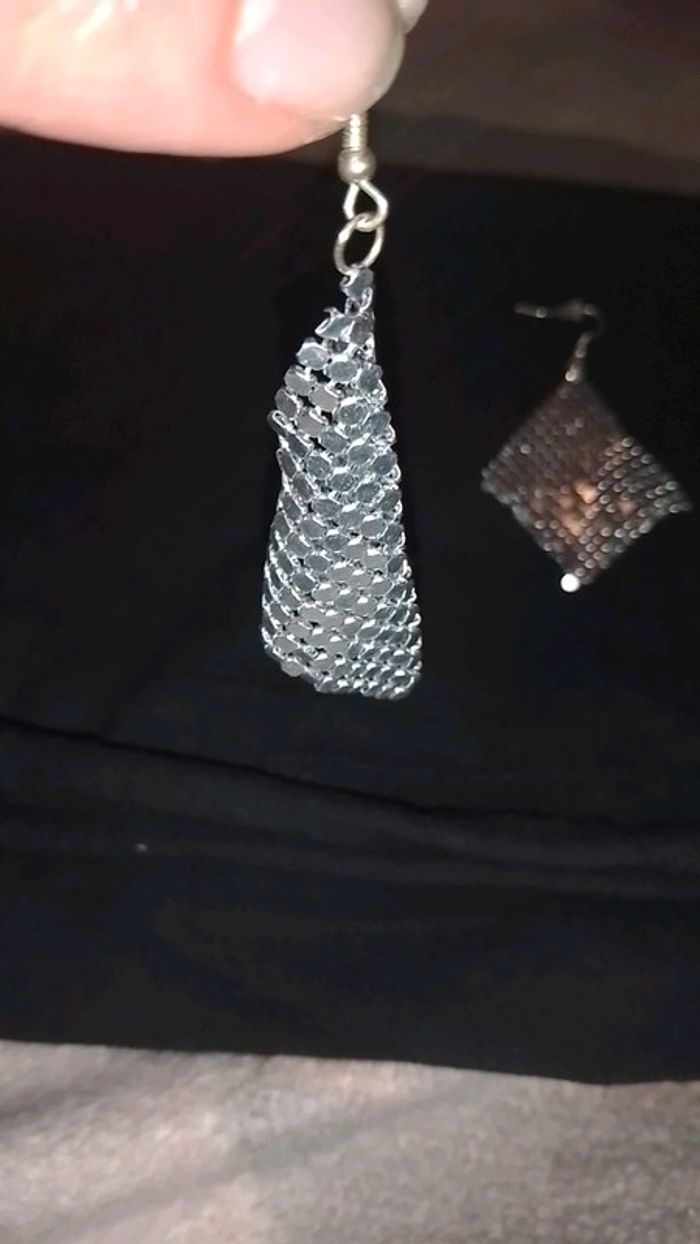 Boucles d'oreilles argentées - photo numéro 4