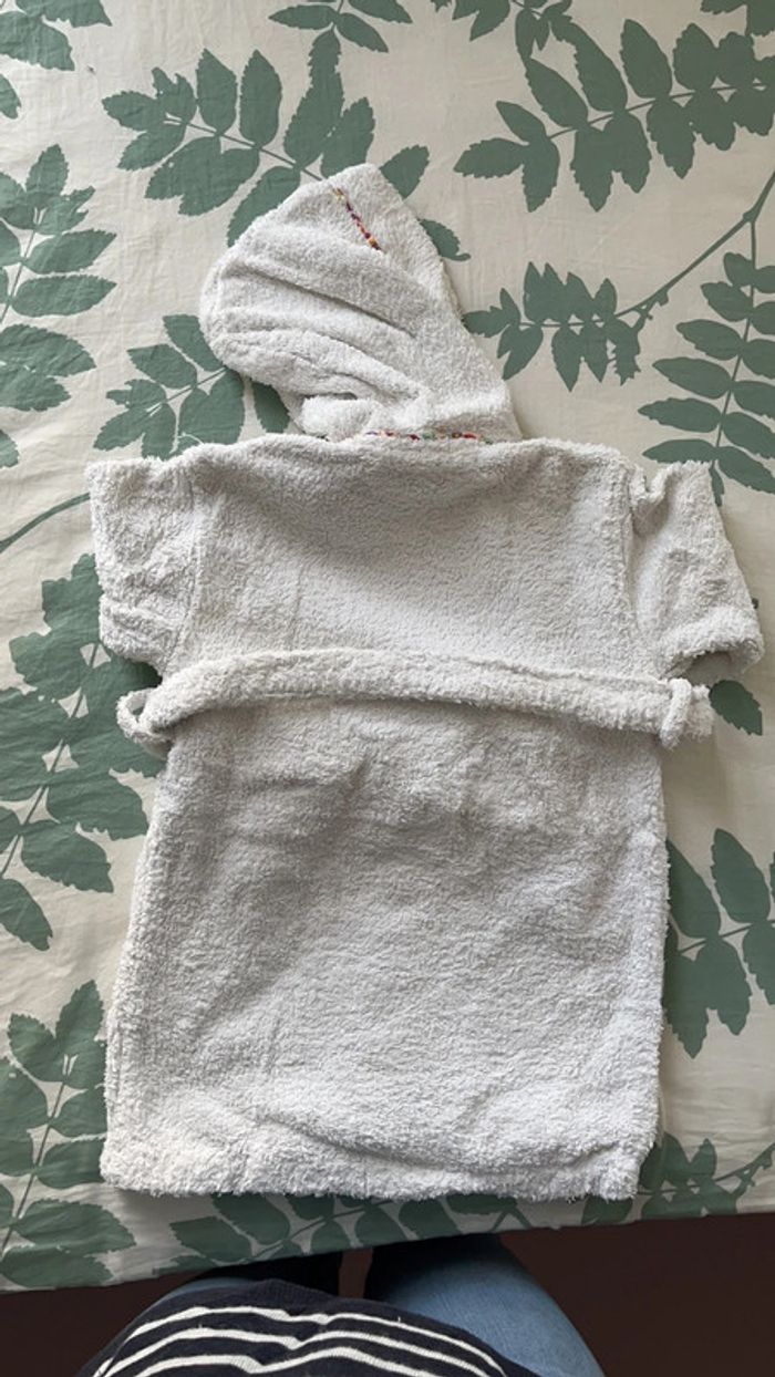 Peignoir fille 2 ans carré blanc - photo numéro 4