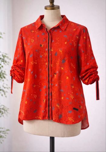 Chemise rouge imprimé artistique Mise au Green 