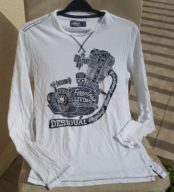 Tee-shirt blanc manches longues Desigual Taille 16 ans