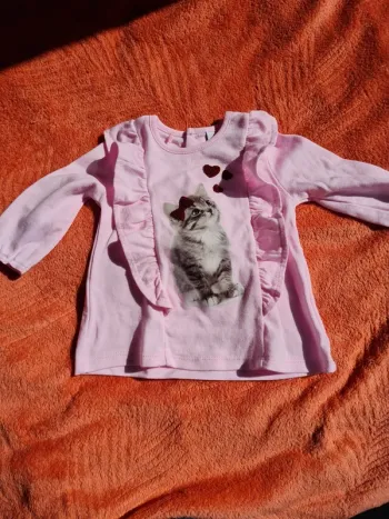 Tee shirt manches longues chat  3 mois intermarché