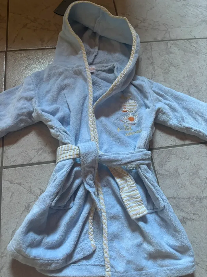 Peignoir enfant bleu ciel