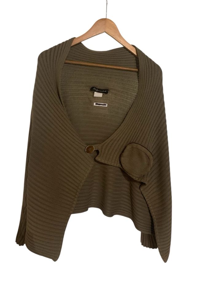 Cardigan grosse maille original La fée maraboutée taille XL kaki très bon état