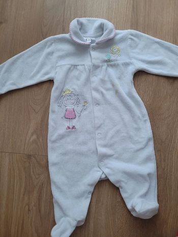 Pyjama blanc velours 6 mois