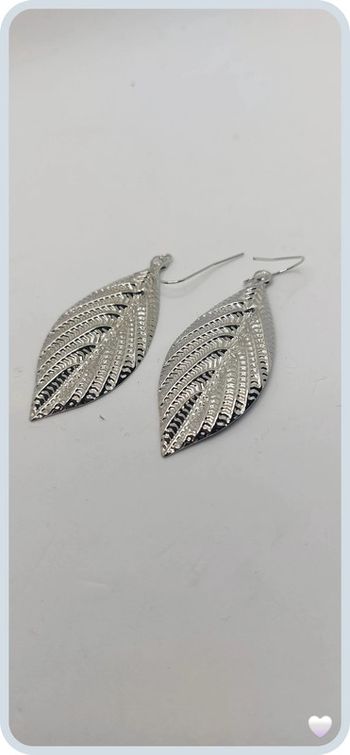 magnifique boucles d oreilles en acier argentée