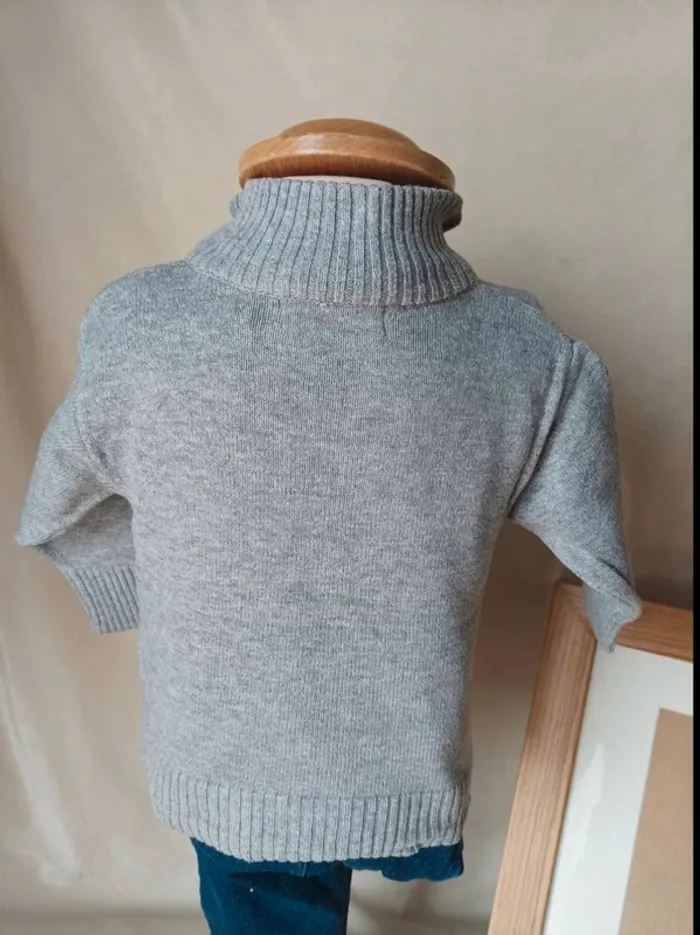 Gilet zippé gris col montant Bébé Rêve garçon 3 mois - photo numéro 3