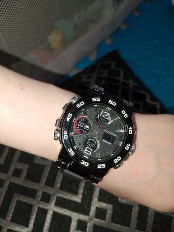 Montre homme cadre noir bracelet noir