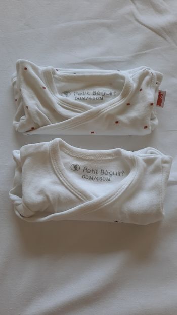 Lot de 2 bodys pour bébé prématuré