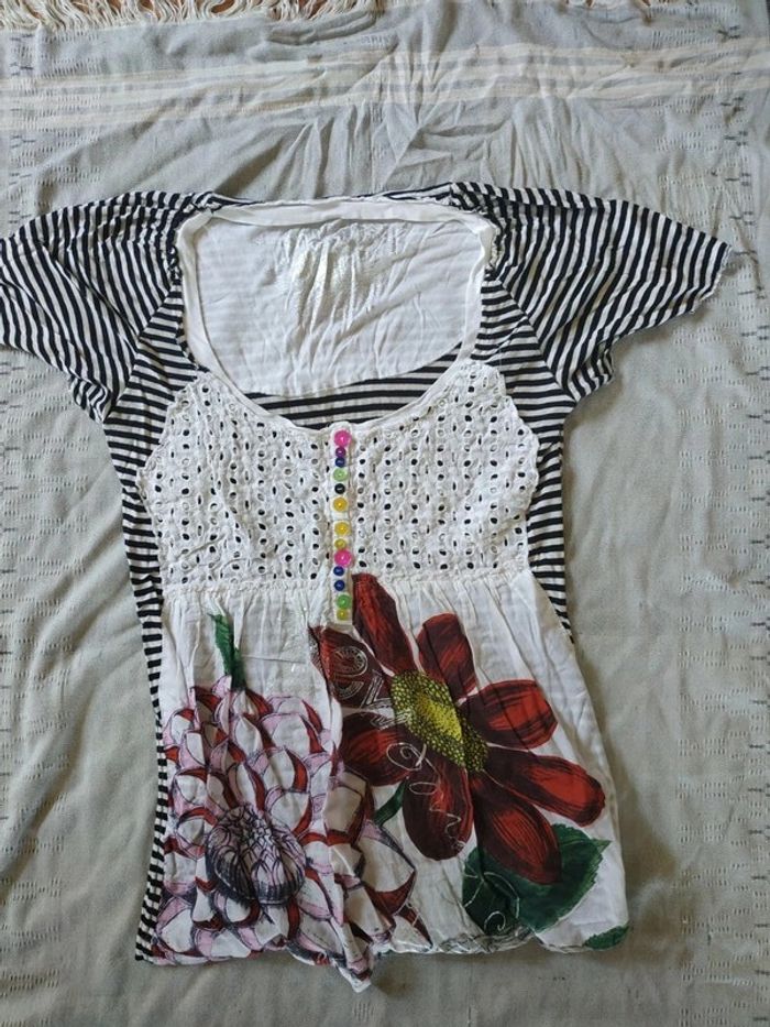 Tunique a rayure desigual