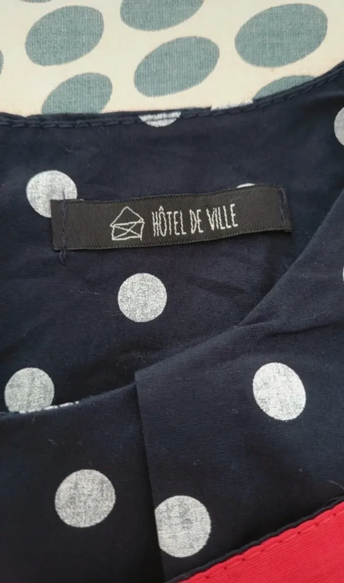 Robe rockabilly marine à pois blancs - photo numéro 5