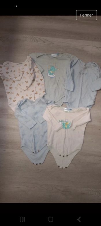 Lot de 5 bodys manches longues garçon 6 mois