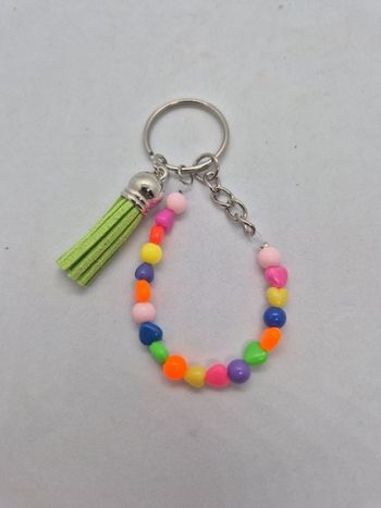 Porte clé cœurs multicolore