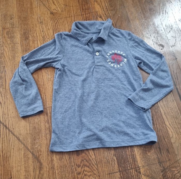 polo manches longues garçon bleu tex basic taille 5/6ans