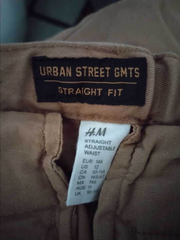 Pantalon élégant straight Fit Camel "H&M" taille réglable 98% coton