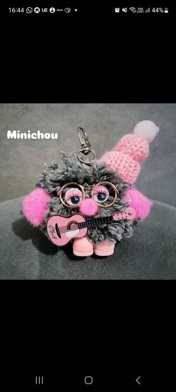 Porte clés Gris et Rose