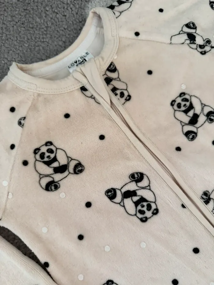 Dim Lovable - Pyjama Velours Panda Taille 24/36 mois 92 cm - photo numéro 3