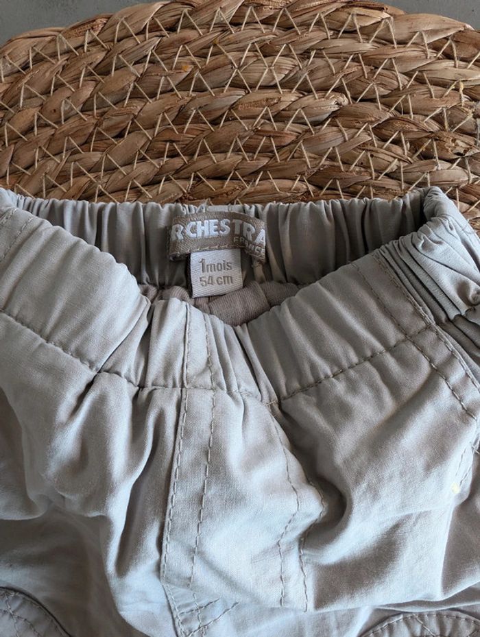 Pantalon doublé garçon gris clair T. 1 mois Orchestra comme neuf - photo numéro 3