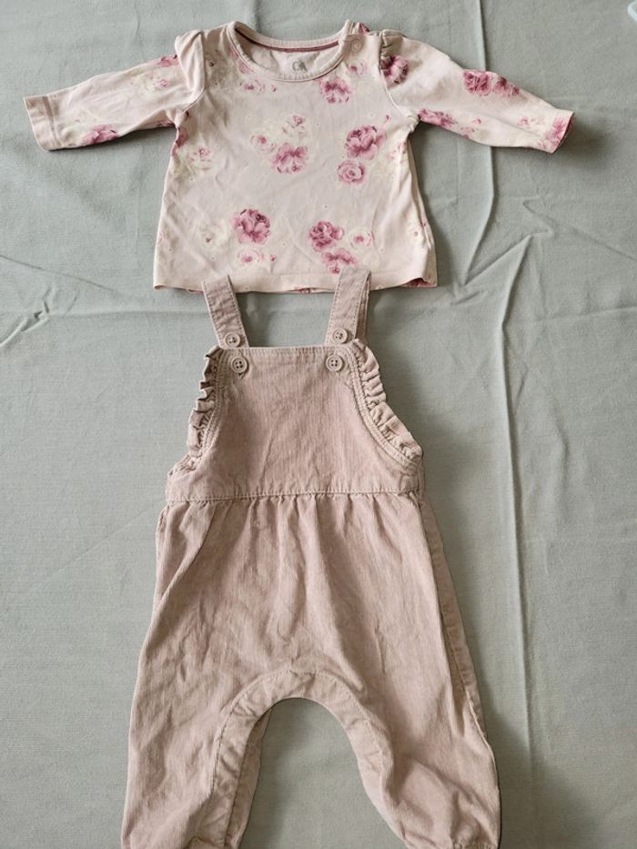 Ensemble salopette velour 3 mois fille - photo numéro 2