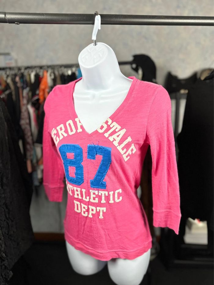 Haut col V y2k rose XS/S - photo numéro 2