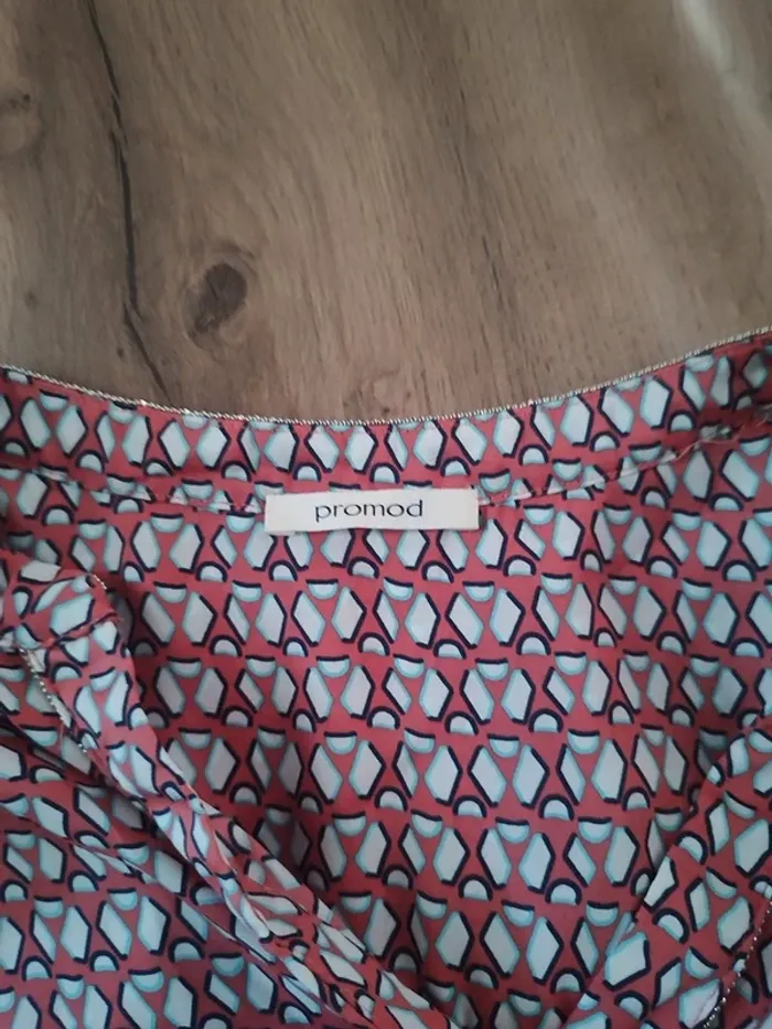 Blouse Promod – M – Rouge Imprimé – État : Excellent - photo numéro 3