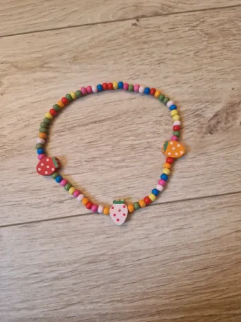 Collier enfant, perles de bois