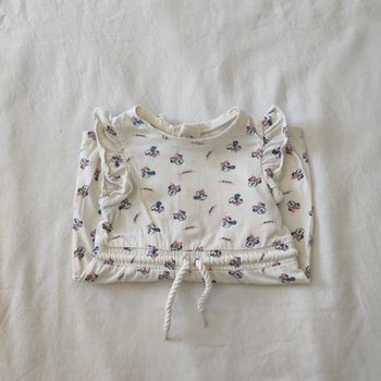 Combishort bébé Disney Minnie 3 mois blanc été volant