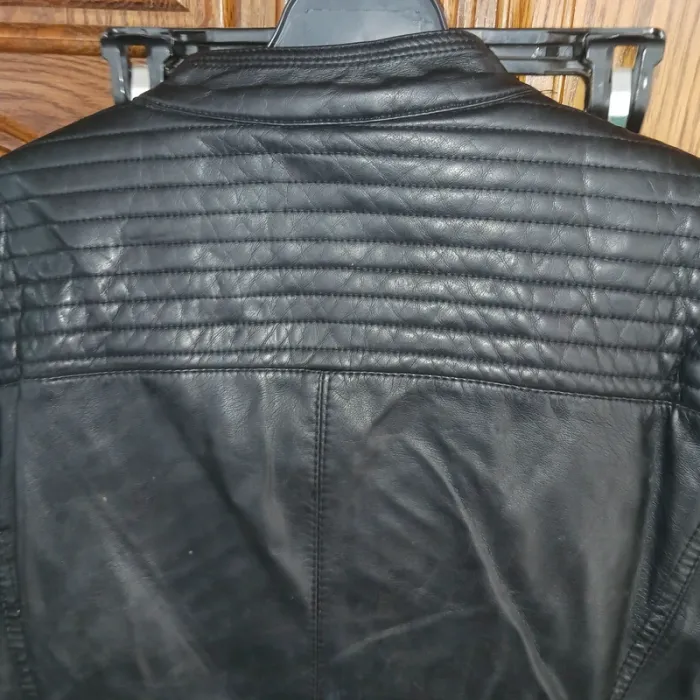 Blouson simili cuir taille 38/m orange d or - photo numéro 4