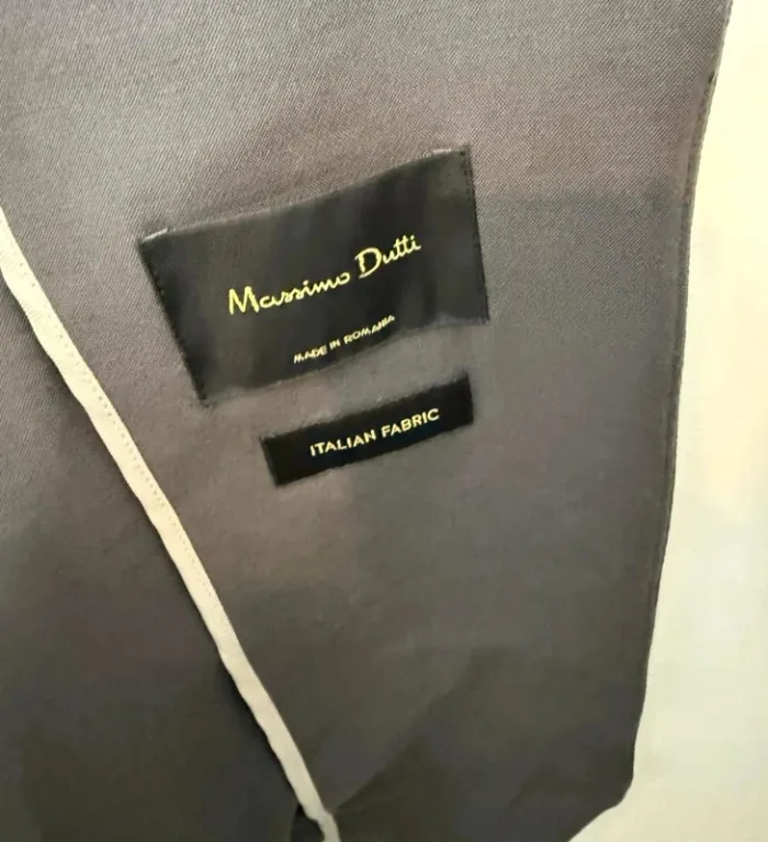 Veste Blazer Massimo Dutti femme gris taille L - photo numéro 3