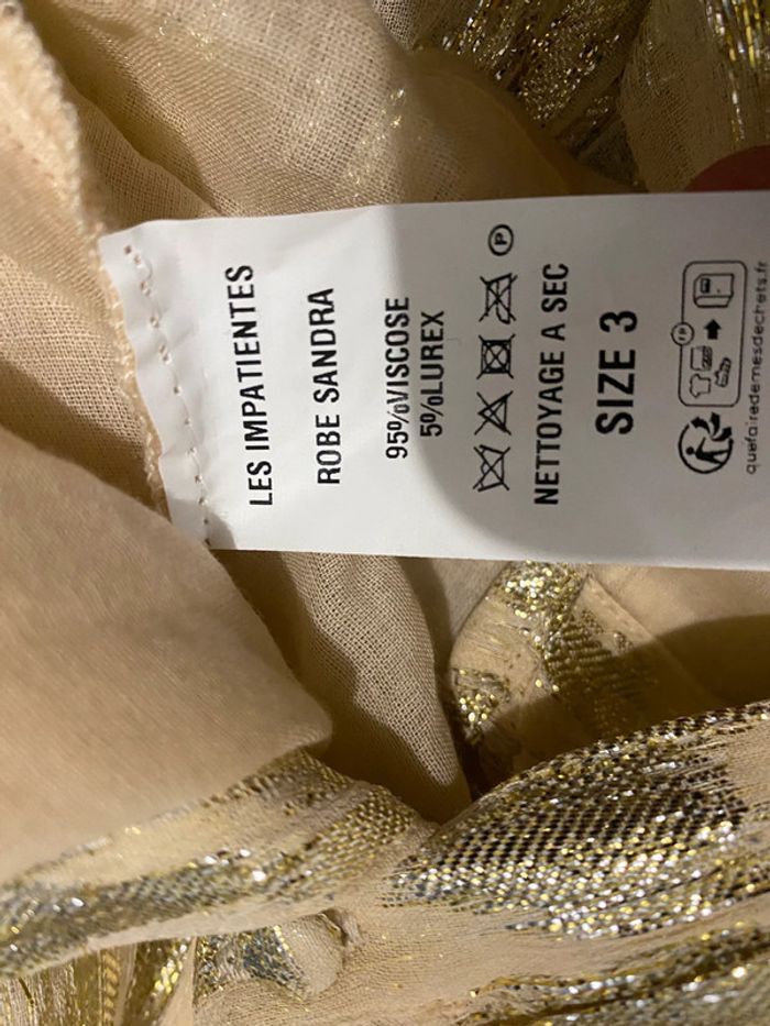 Robe les impatientes Sandra lurex doré 40 - photo numéro 4