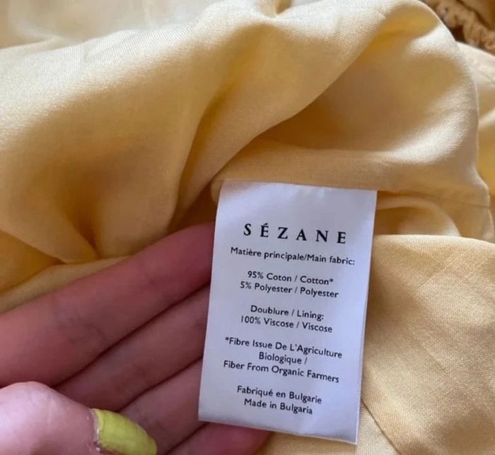 Blouse Sézane "Loïs" Jaune écru Taille 36 - photo numéro 4