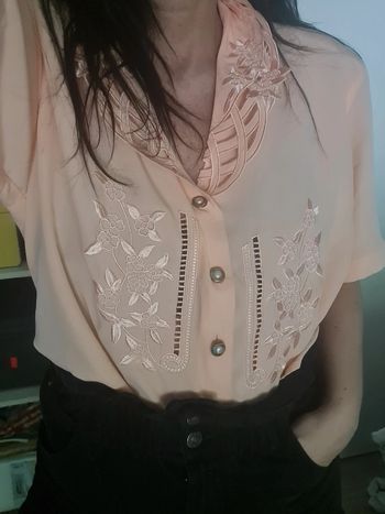 Chemisier broderie vintage 50