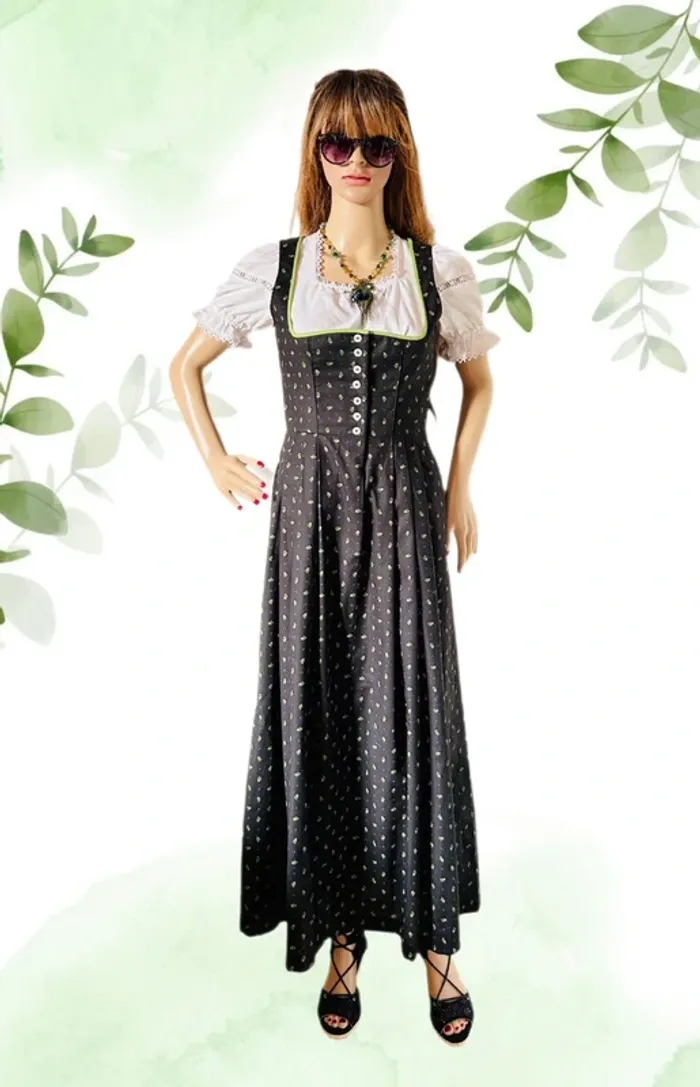🌿Robe traditionnelle autrichienne Dirndl trachten Wenger S/36 cottagecore Oktoberfest long dress🌿 - photo numéro 11