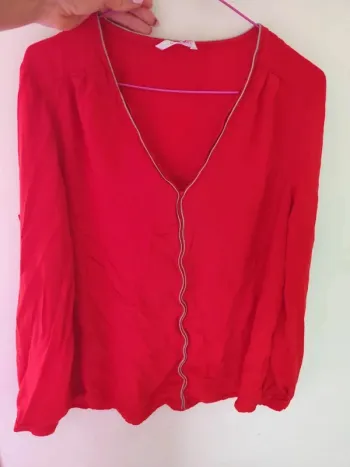 Chemisier rouge vif camaïeu
