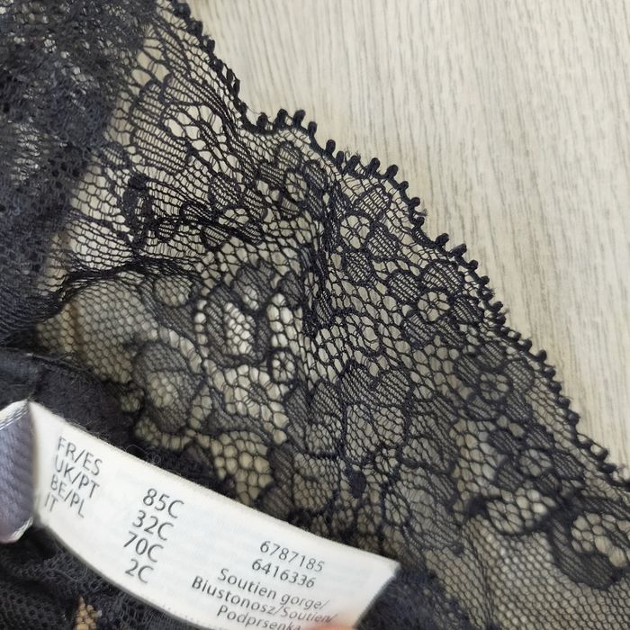 Caraco soutien gorge etam noir or doré 85c - photo numéro 5