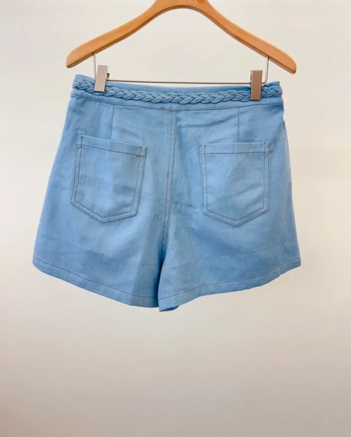 Short été coton bleu clair - photo numéro 3