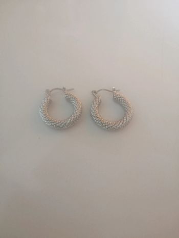 🌸#Créoles #tréssées #Acier #argenté "#vintage