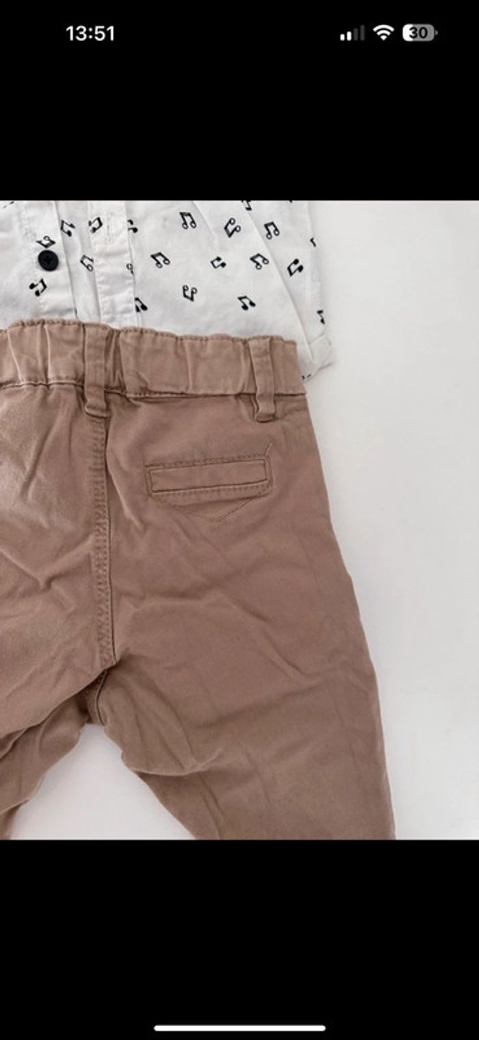 Lot chemise musique et pantalon beige 🎶 - photo numéro 5