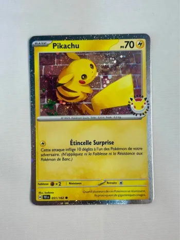 Pikachu Holo – 051/162 – Carte Pokémon Française