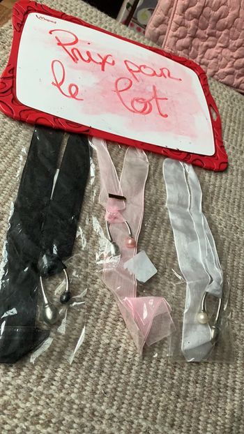 Lot bijoux pendentif collier effet perles